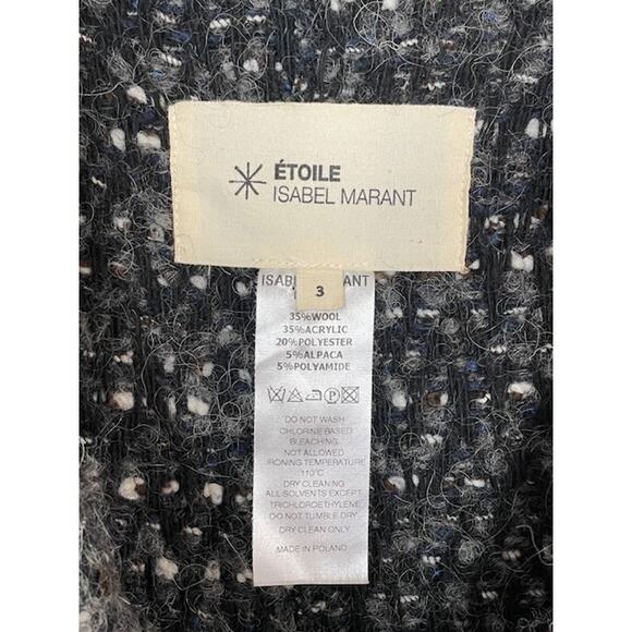 Étoile Isabel Marant pointed lapel Boucle oversize Wool blend Alpaca coat Gray - Picture 8 of 9